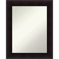 24" x 30" Non-Beveled Portico Espresso Wood Wall Mirror - Amanti Art: Modern Rectangular Vanity, Includes Mount Hardware