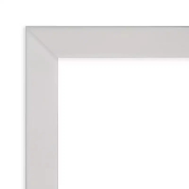 30" x 24" Non-Beveled Svelte Silver Wood Bathroom Wall Mirror - Amanti Art: Modern Rectangle, Wall Mount