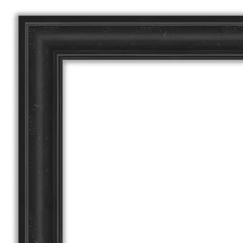 44" x 33" Non-Beveled Shipwreck Black Wall Mirror - Amanti Art: Modern Rectangle, Polystyrene Frame, Includes Mount Hardware