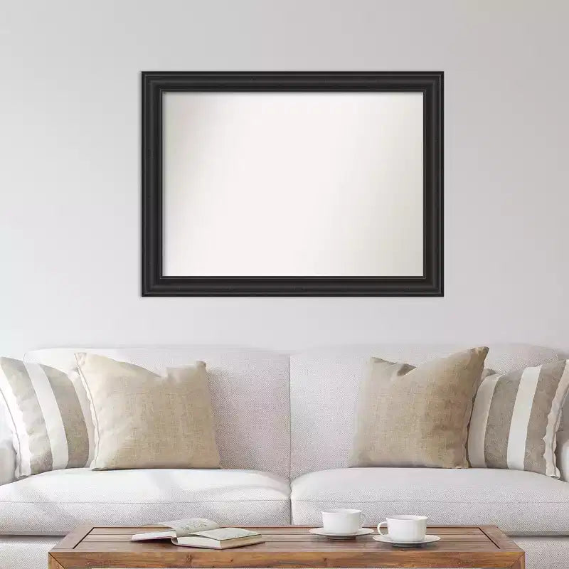 44" x 33" Non-Beveled Shipwreck Black Wall Mirror - Amanti Art: Modern Rectangle, Polystyrene Frame, Includes Mount Hardware
