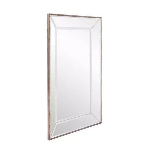 Miroir de courtoisie et mural rectangulaire 36"x24" avec moulure perlée : Style moderne, Cadre en bois, Aucun assemblage requis