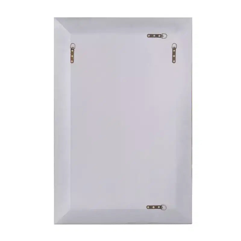 Miroir de courtoisie et mural rectangulaire 36"x24" avec moulure perlée : Style moderne, Cadre en bois, Aucun assemblage requis