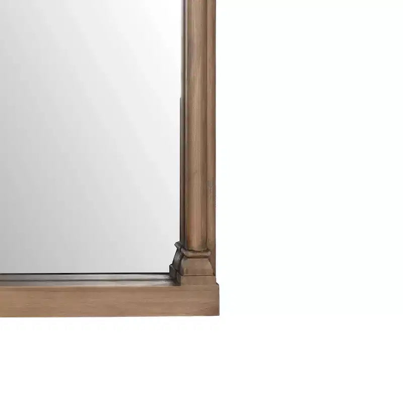 Holli Furniture Traditional Arched Wood Wall Mirror Brown