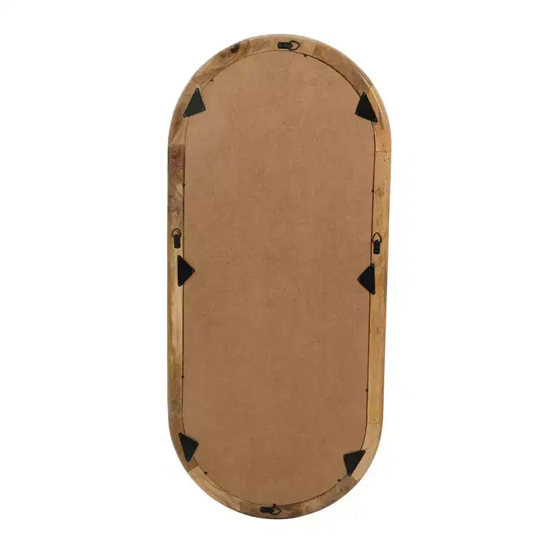 Storied Home Oval Wood Framed Wall Mirror Natural