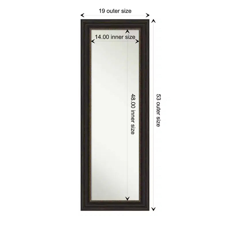 19" x 53" Non-Beveled Accent Bronze Full Length on The Door Mirror - Amanti Art: Polystyrene Frame, Includes Mounting Hardware