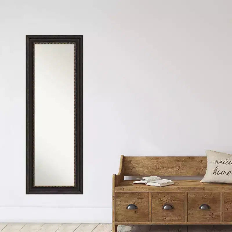 19" x 53" Non-Beveled Accent Bronze Full Length on The Door Mirror - Amanti Art: Polystyrene Frame, Includes Mounting Hardware