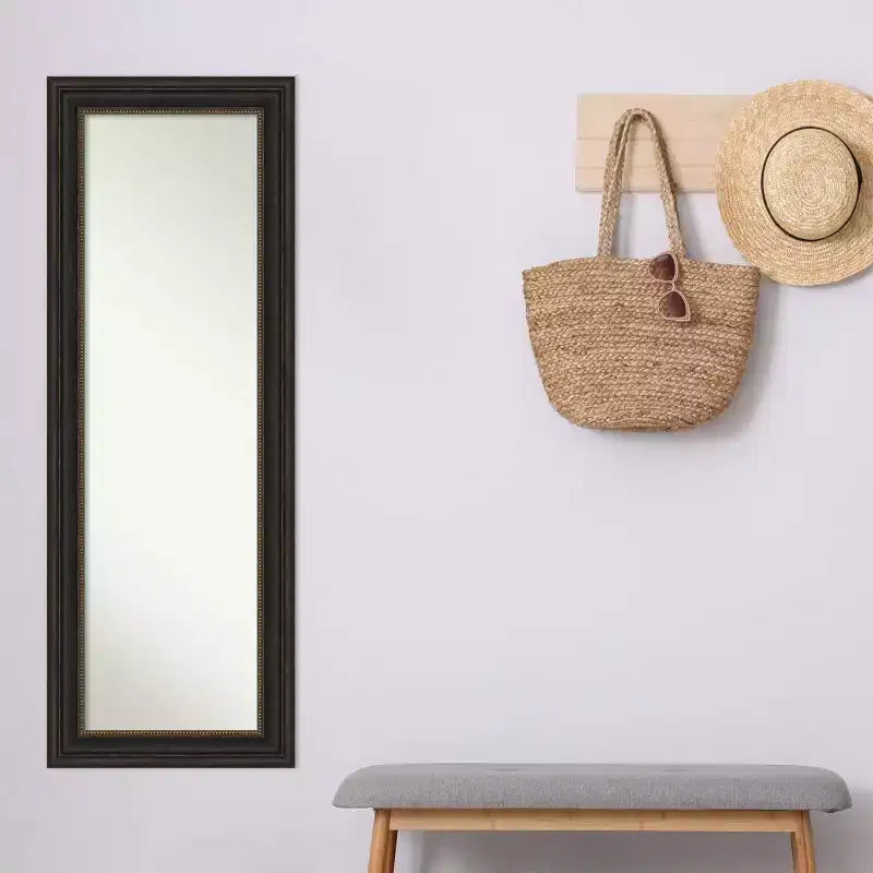 19" x 53" Non-Beveled Accent Bronze Full Length on The Door Mirror - Amanti Art: Polystyrene Frame, Includes Mounting Hardware