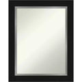 24" x 30" Non-Beveled Eva Black Silver Wall Mirror - Amanti Art: Modern Rectangular Vanity Decor