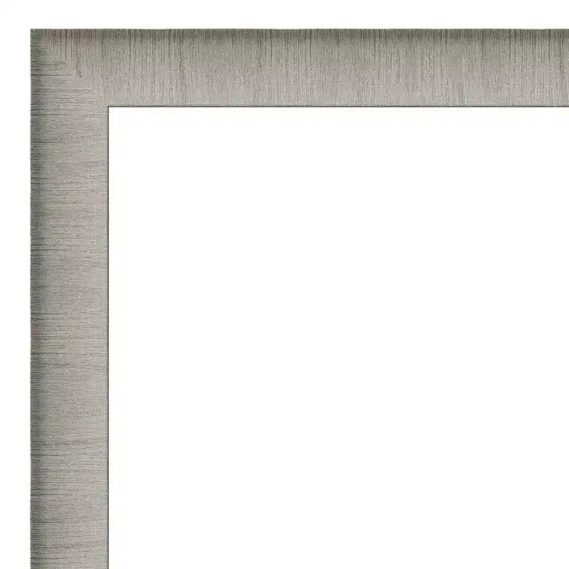 39" x 27" Non-Beveled Elegant Brushed Pewter Narrow Wall Mirror - Amanti Art
