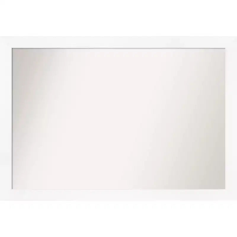 39" x 27" Non-Beveled Cabinet White Narrow Wall Mirror - Amanti Art: Modern Style, Polystyrene Frame, Includes Mount Hardware