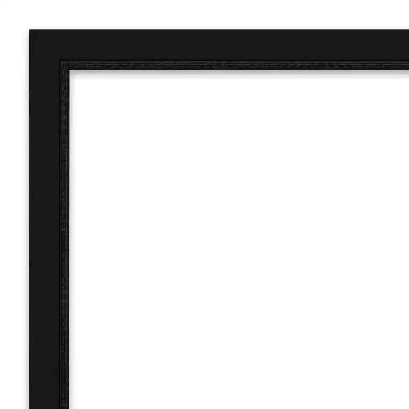 30" x 24" Non-Beveled Avon Narrow Bathroom Wall Mirror Black - Amanti Art: Includes Mounting Hardware, Polystyrene Frame