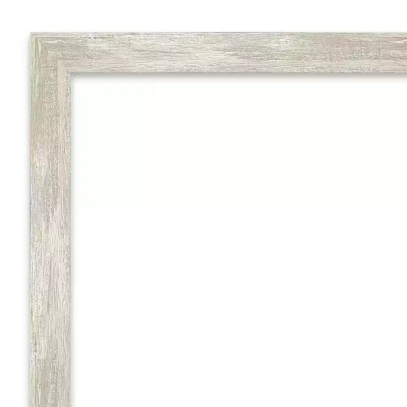 38" x 26" Non-Beveled Crackled Metallic Narrow Wall Mirror - Amanti Art: Modern Rectangle, Polystyrene Frame, Includes Mounting Hardware