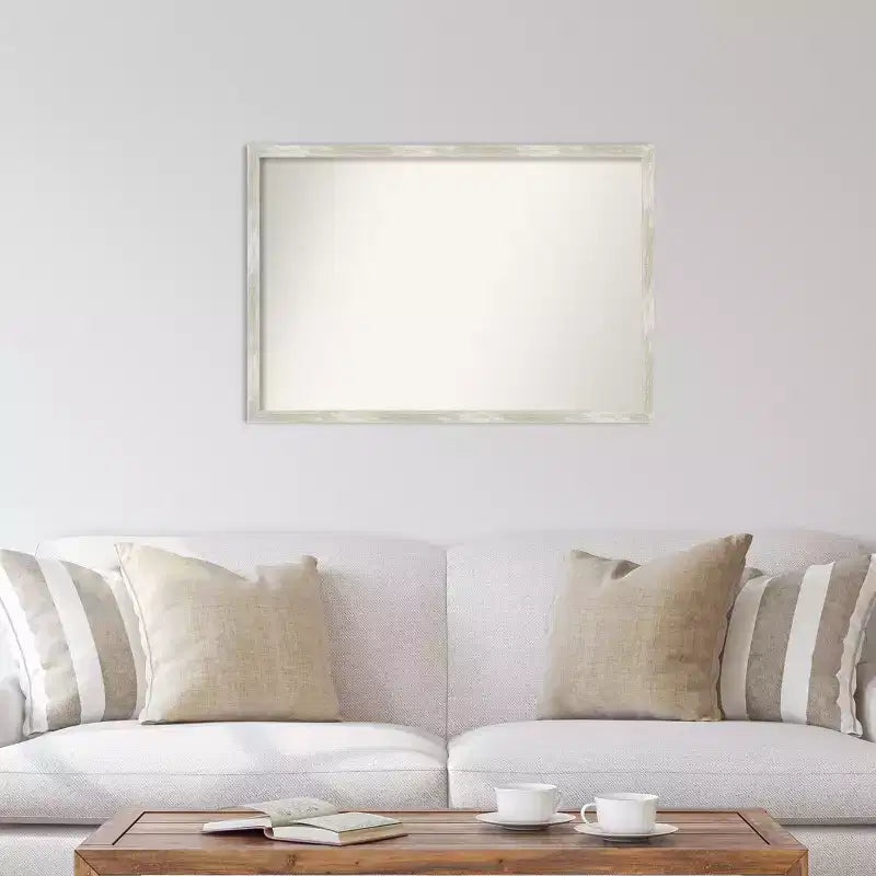38" x 26" Non-Beveled Crackled Metallic Narrow Wall Mirror - Amanti Art: Modern Rectangle, Polystyrene Frame, Includes Mounting Hardware