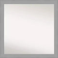 30" x 30" Non-Beveled Brushed Nickel Wall Mirror - Amanti Art: Modern Square, Polystyrene Frame
