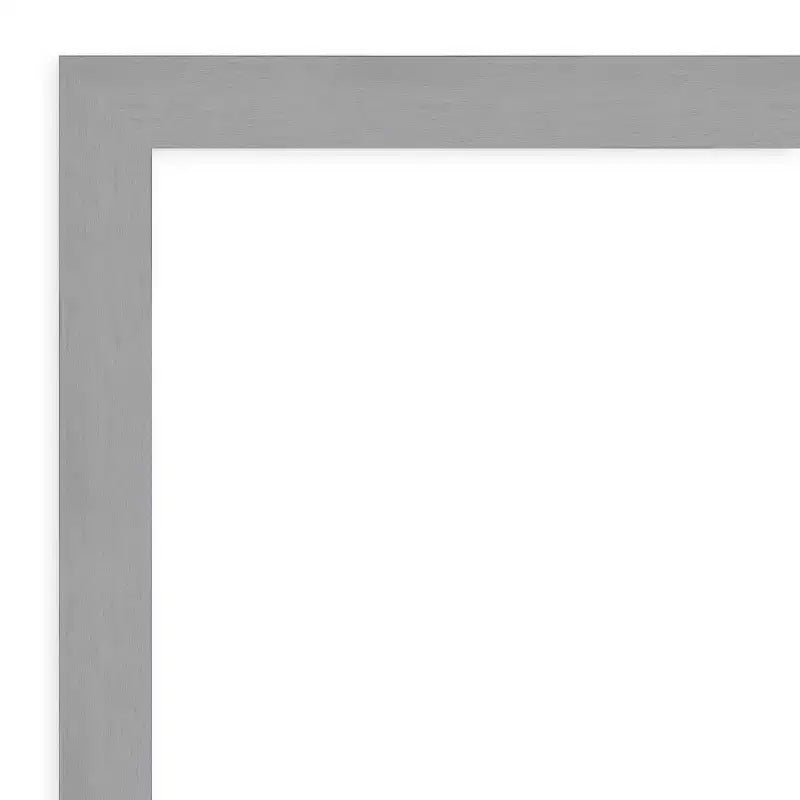 30" x 30" Non-Beveled Brushed Nickel Wall Mirror - Amanti Art: Modern Square, Polystyrene Frame