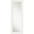 20" x 54" Non-Beveled Ridge White Full Length on The Door Mirror - Amanti Art: Polystyrene Frame, Includes Mounting Hardware
