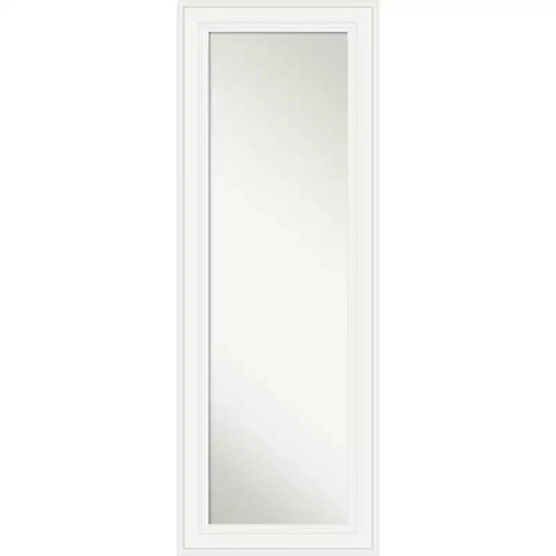 20" x 54" Non-Beveled Ridge White Full Length on The Door Mirror - Amanti Art: Polystyrene Frame, Includes Mounting Hardware