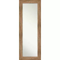20" x 54" Non-Beveled Owl Brown Wood on The Door Mirror - Amanti Art