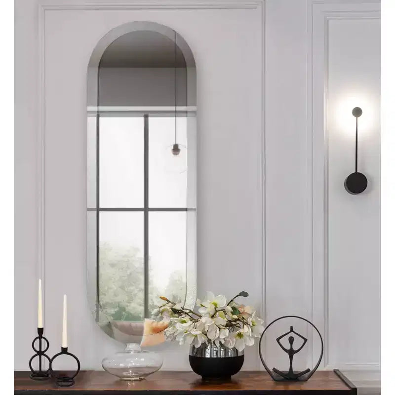 Howard Elliott 45.5"x30.75" Rectangular Wall Mirror with Mirrored Smoky Gray Wood Frame: Modern Design, No Assembly Required