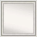 32" x 32" Non-Beveled Parlor White Bathroom Wall Mirror - Amanti Art: Modern Square, Includes Mounting Hardware