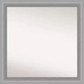 31" x 31" Non-Beveled Peak Polished Nickel Wall Mirror: Amanti Art, Square Framed, Modern Decor