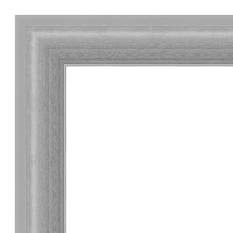 31" x 31" Non-Beveled Peak Polished Nickel Wall Mirror: Amanti Art, Square Framed, Modern Decor