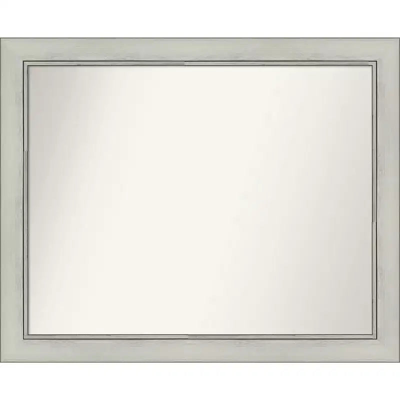 32" x 26" Flair Silver Patina Wall Mirror: Modern Rectangle, Includes Mounting Hardware - Amanti Art