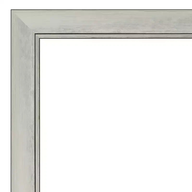 32" x 26" Flair Silver Patina Wall Mirror: Modern Rectangle, Includes Mounting Hardware - Amanti Art