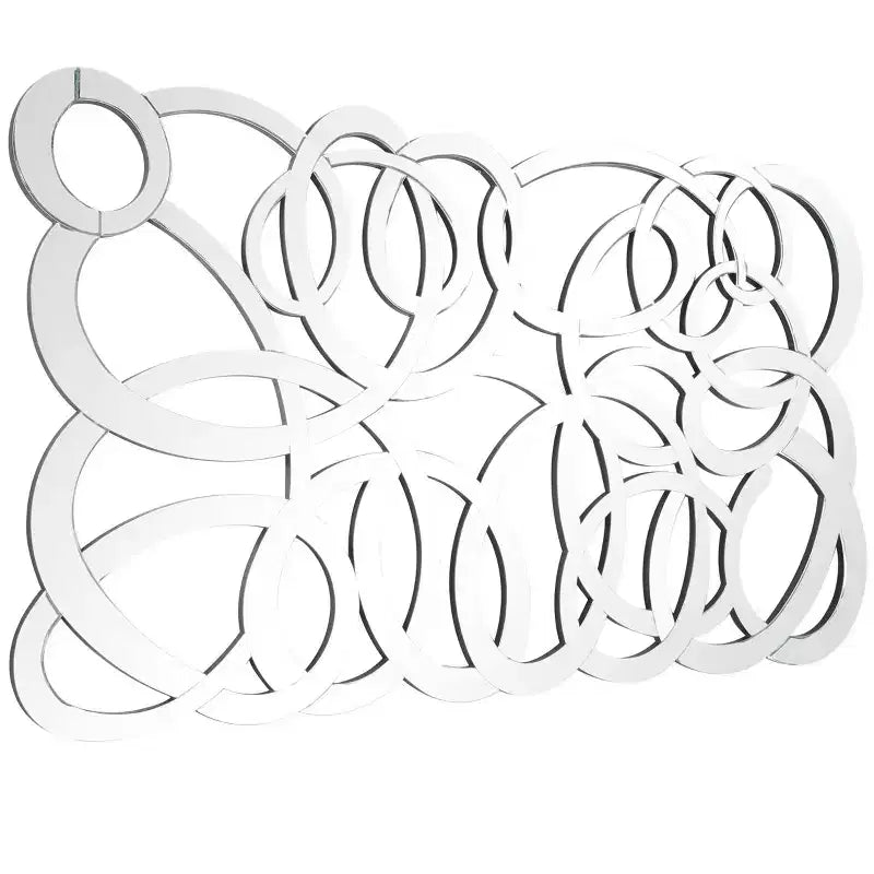 Olivia & May 35"X64" Glass Geometric Room Wall Mirror Silver