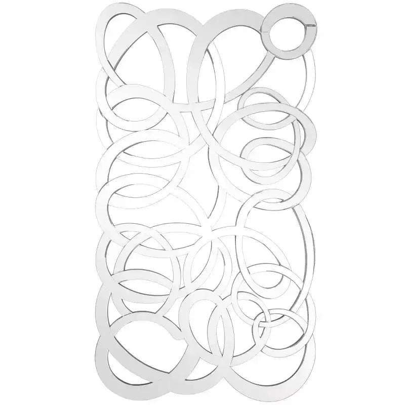 Olivia & May 35"X64" Glass Geometric Room Wall Mirror Silver