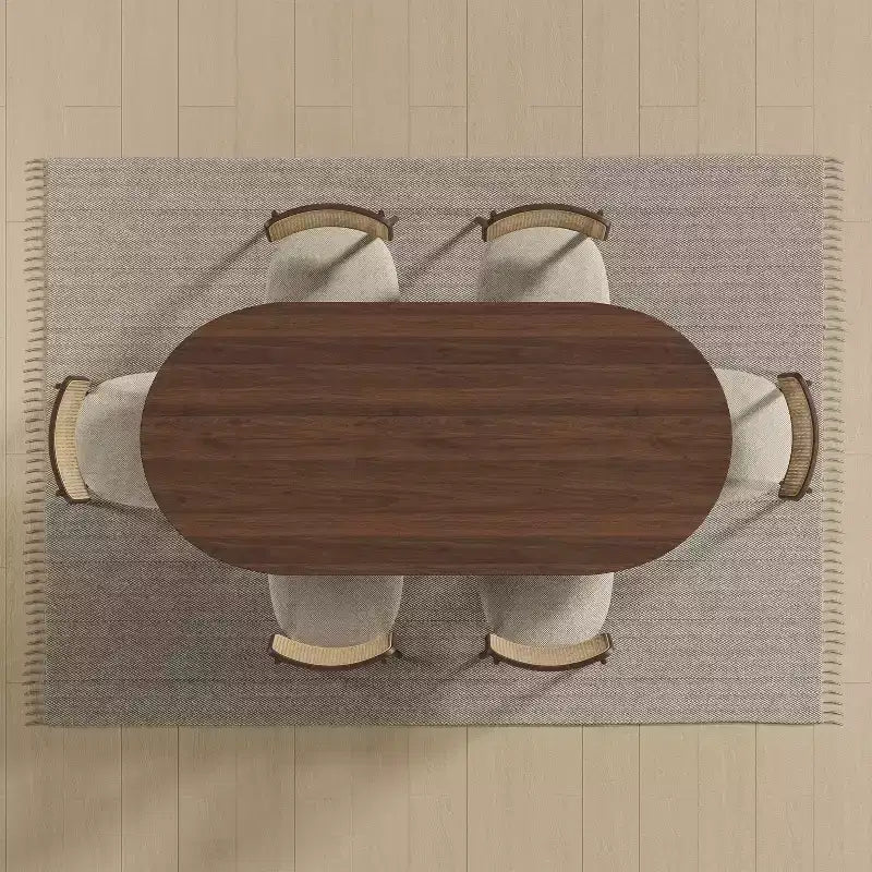 Dovelina 67 Modern Oval Dining Table Farmhouse Kitchen Table for 6 People