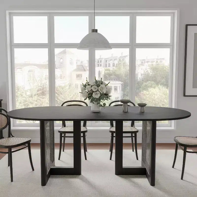 Dovelina 67 Modern Oval Dining Table Farmhouse Kitchen Table for 6 People