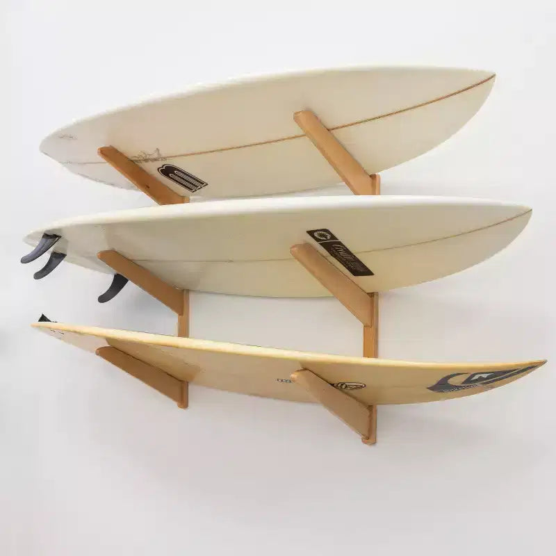 StoreYourBoard TidyTimber Surfboard Storage Wood Rack | Holds 3 Surfboards