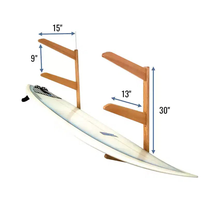 Support mural en bois pour planches de surf | Peut contenir 3 planches de surf