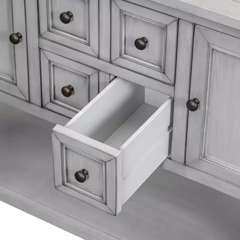 Console Vintage avec Quatre Petits Tiroirs et Étagère Inférieure pour Salons, Entrées et Cuisines