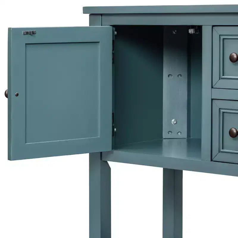 Console Vintage avec Quatre Petits Tiroirs et Étagère Inférieure pour Salons, Entrées et Cuisines