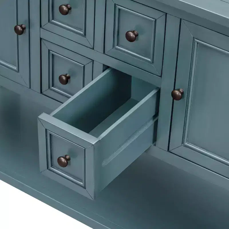 Console Vintage avec Quatre Petits Tiroirs et Étagère Inférieure pour Salons, Entrées et Cuisines