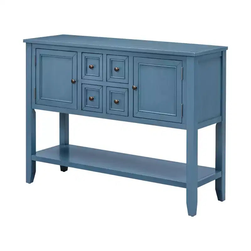 Console Vintage avec Quatre Petits Tiroirs et Étagère Inférieure pour Salons, Entrées et Cuisines