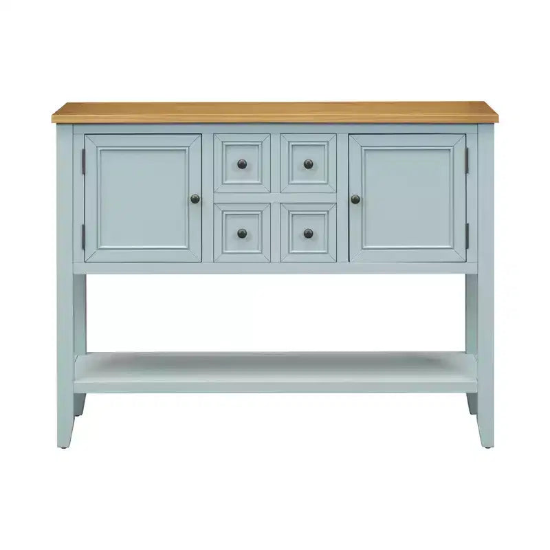 Console Vintage avec Quatre Petits Tiroirs et Étagère Inférieure pour Salons, Entrées et Cuisines