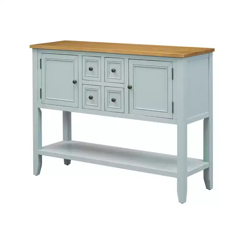 Console Vintage avec Quatre Petits Tiroirs et Étagère Inférieure pour Salons, Entrées et Cuisines