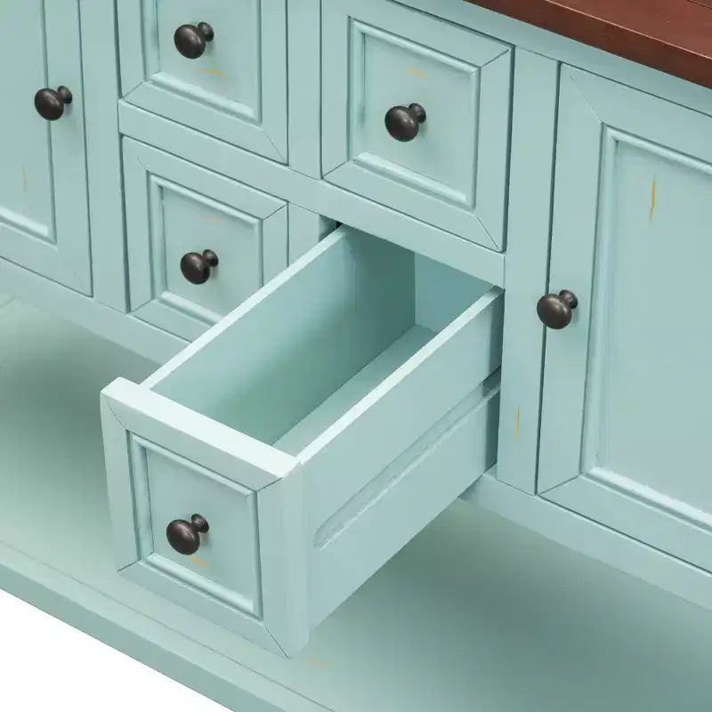 Console Vintage avec Quatre Petits Tiroirs et Étagère Inférieure pour Salons, Entrées et Cuisines