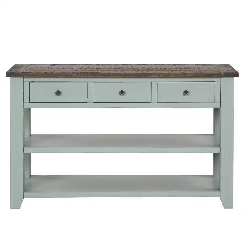 Whisen Classic Vintage Design Console Table with 3 Storage Drawers and 2 Shelves