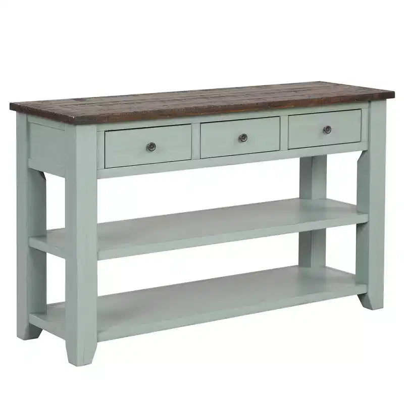 Whisen Classic Vintage Design Console Table with 3 Storage Drawers and 2 Shelves