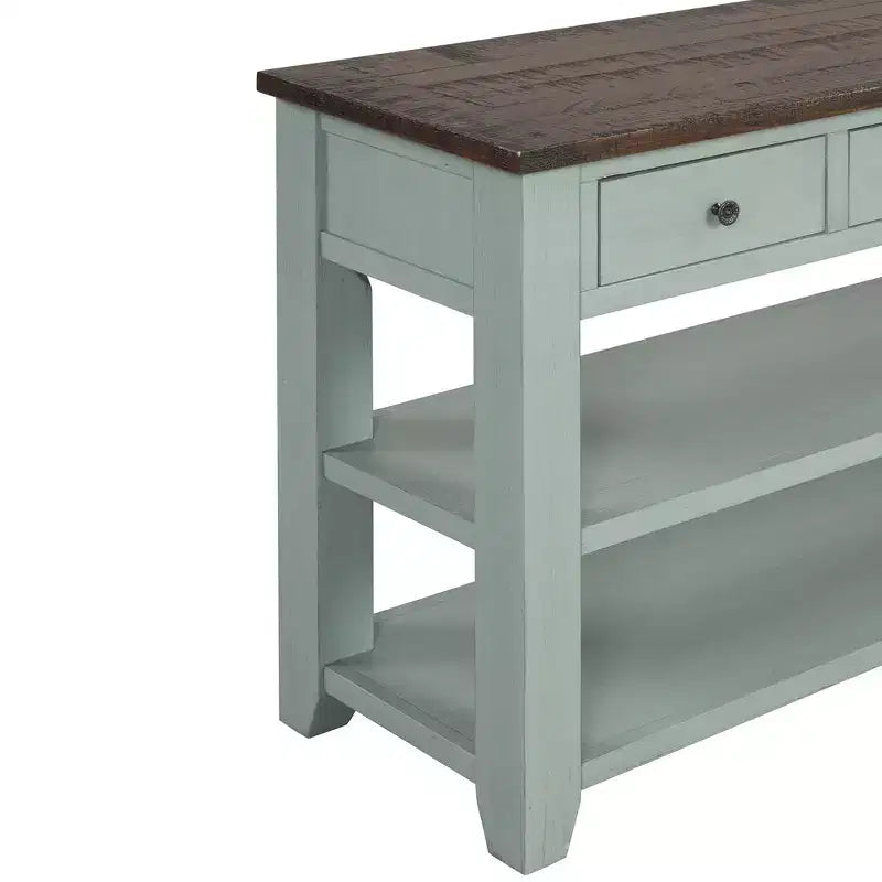 Whisen Classic Vintage Design Console Table with 3 Storage Drawers and 2 Shelves