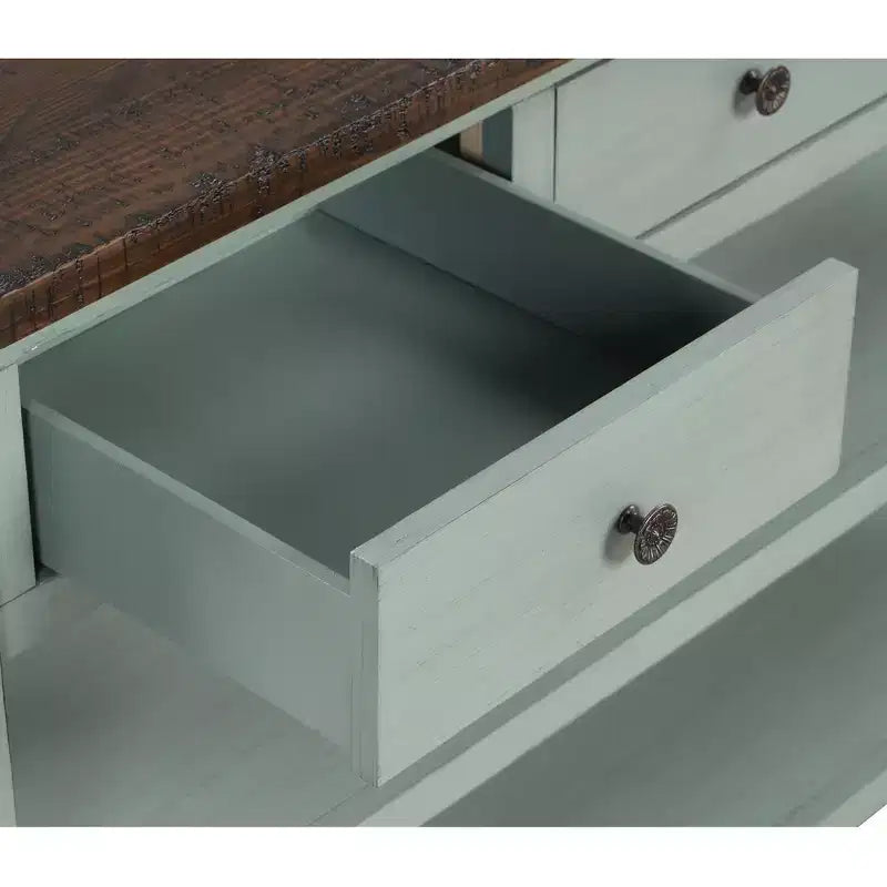 Whisen Classic Vintage Design Console Table with 3 Storage Drawers and 2 Shelves