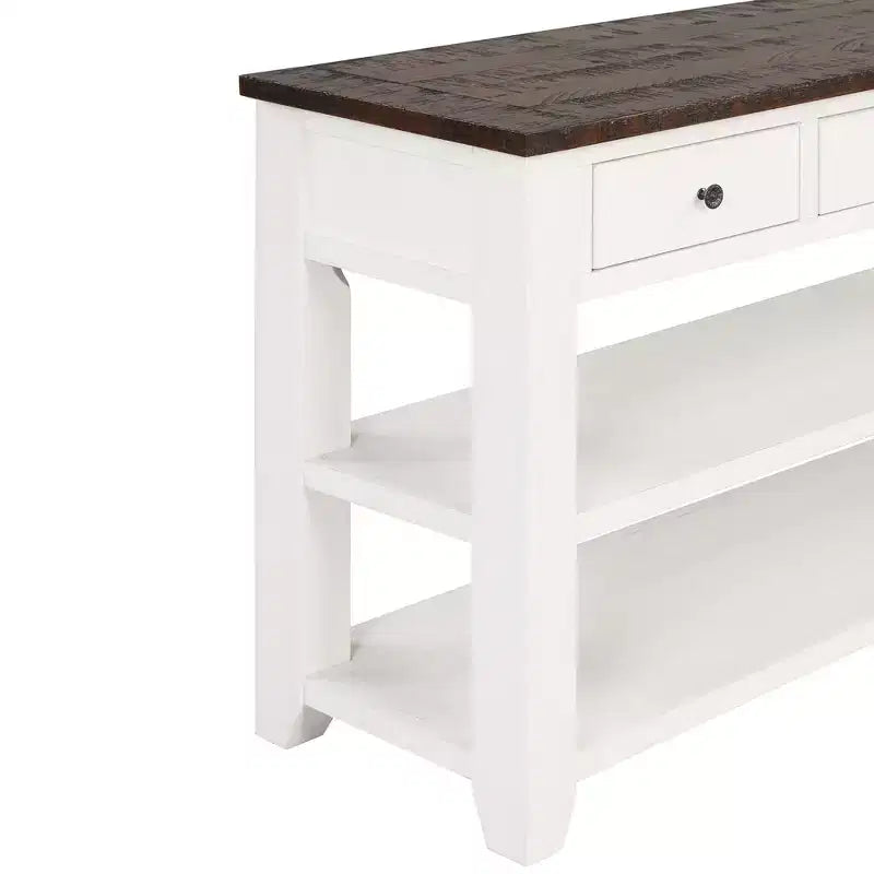 Whisen Classic Vintage Design Console Table with 3 Storage Drawers and 2 Shelves