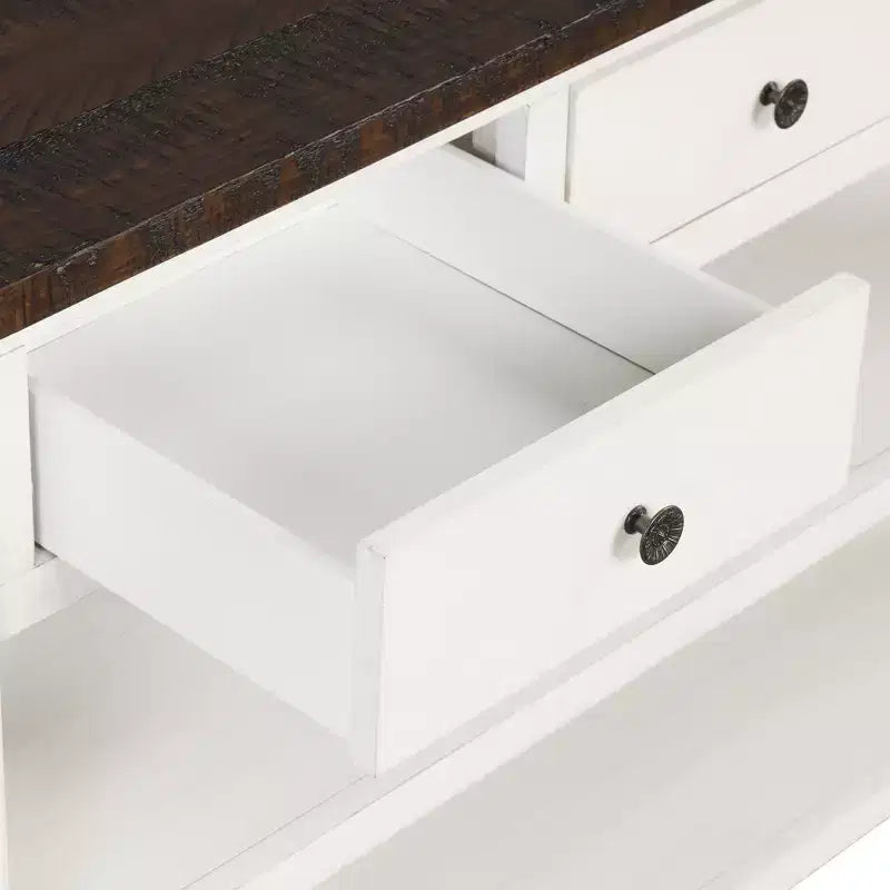 Whisen Classic Vintage Design Console Table with 3 Storage Drawers and 2 Shelves