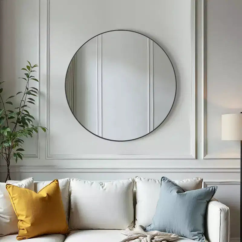 20 Inch Circular Wall Mirror, Hanging Mirror for Above Sink, Bathroom Hanging Mirror