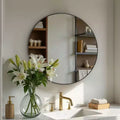 20 Inch Circular Wall Mirror, Hanging Mirror for Above Sink, Bathroom Hanging Mirror