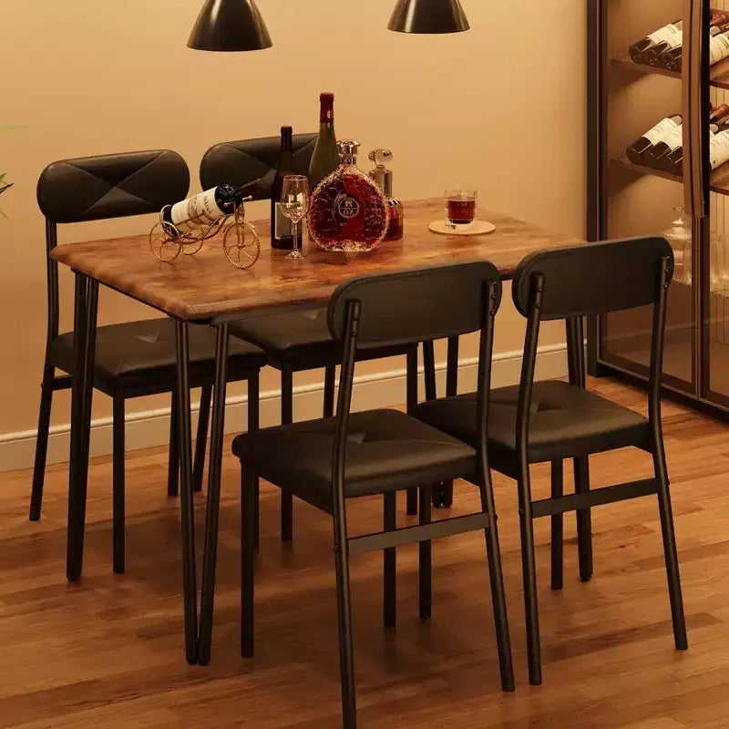5 Piece Dining Table Set for 4, Kitchen Table and Chairs for 4, Modern Dining Room Table Set, Dinner Table Set for 4